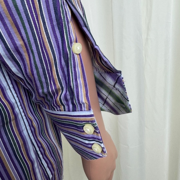 Men’s Thomas Dean Long Sleeve Stripe Dress Shirt Large - Picture 8 of 13